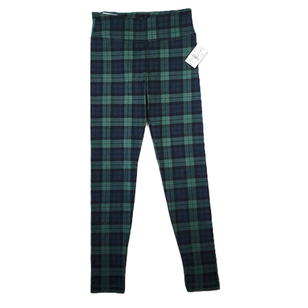 J Crew Blackwatch Plaid Everyday Leggings Women XS Green Full Length AS918